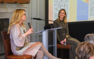Hospice Giving Foundation CEO, Erin White, and Dr. Laura Berman, in conversation at the 2026 Gratitude Luncheon.